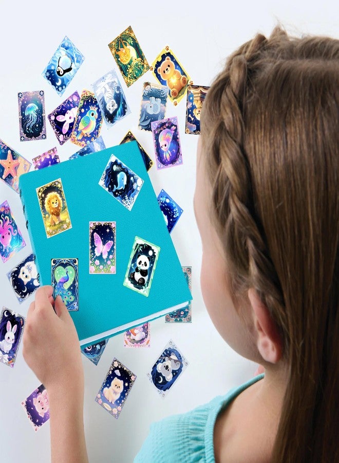 Robmoda 55 Pcs Holographic Fantasy Animal Water Bottle Stickers for Kids, Cartoon Animal Laptop Stickers, Waterproof Vinyl Phone Case Luggage Scrapbook Mug Decorations - Image 3